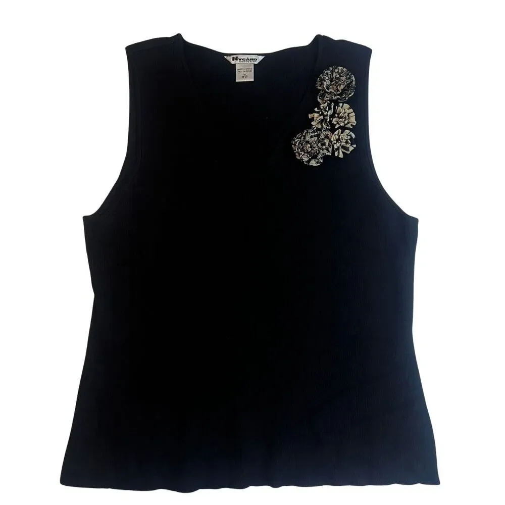 Nygard Collection Blouse Women XL Sleeveless Classic Preppy Academia Shell - Picture 5 of 16